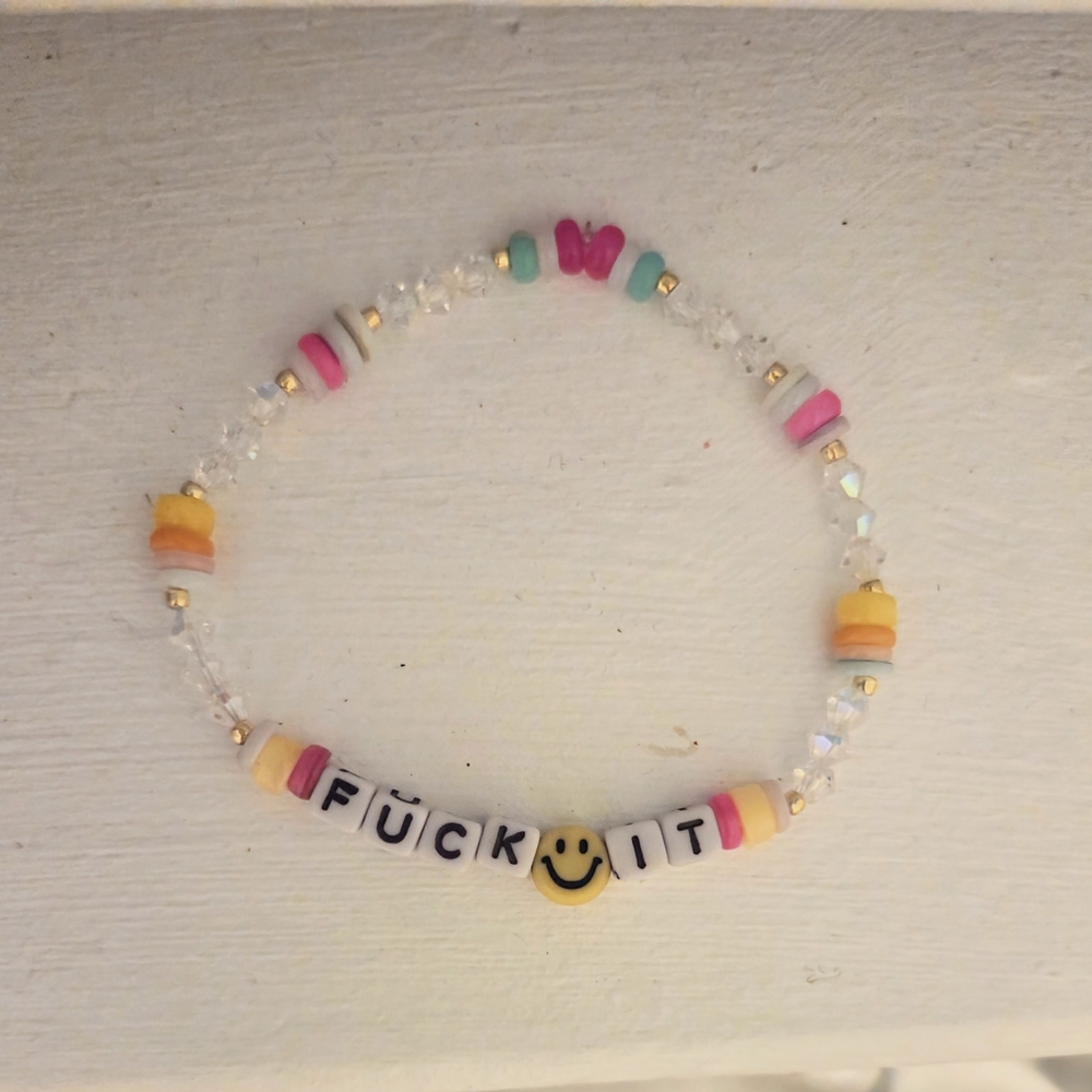 Multicolor Beaded Bracelet with Message